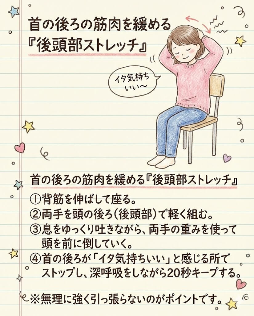 後頭部ストレッチ　八千代市の整体師がおすすめ