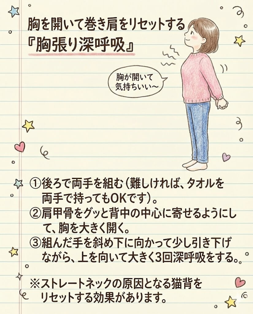 胸張り深呼吸 八千代市の整体師がおすすめ