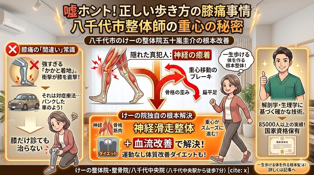 八千代市の膝の整体、歩き方