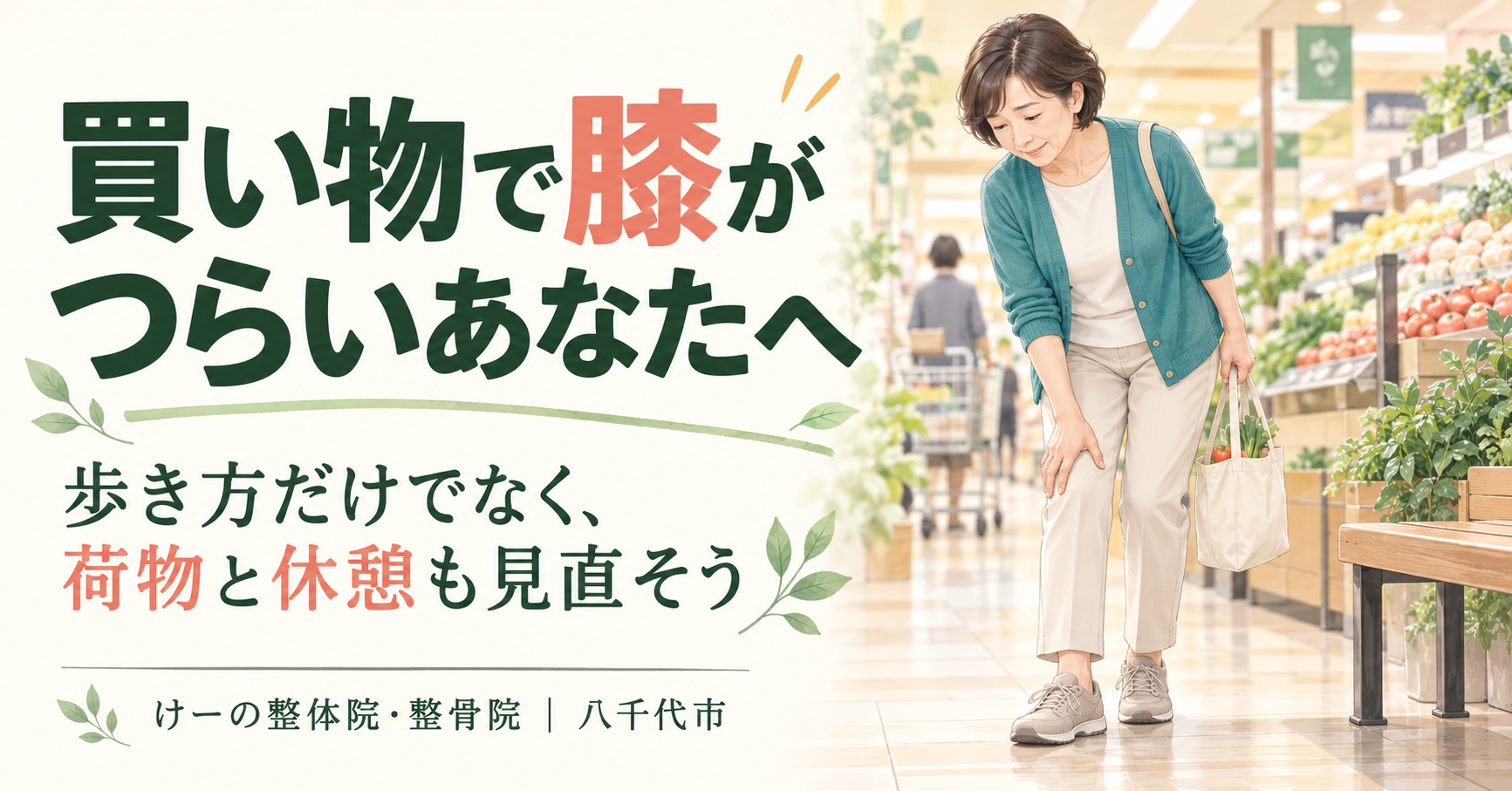 買い物中の膝の痛み