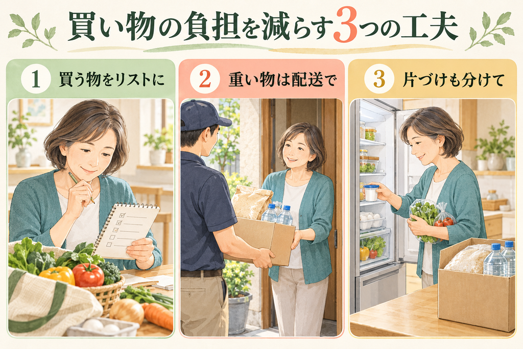 買い物の負担を減らす3つの工夫